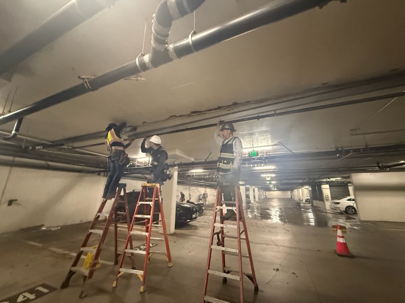 Parking Structure Drainage — commercial gutter project by Resolution Gutter Inc.